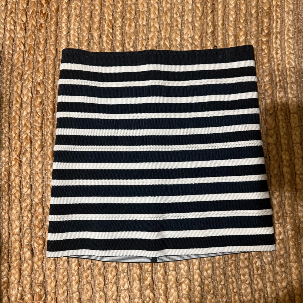 H&M Black and White Striped Mini Skirt